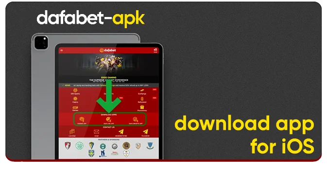 Section of the mobile version of the site, where you can download the Dafabet app for iOS